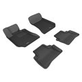 3D Mats Usa Custom Fit, Raised Edge, Black, Thermoplastic Rubber Of Carbon Fiber Texture, 5 Piece L1MB06201509